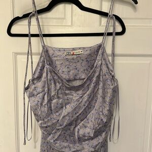 Zara purple yellow flowered dress